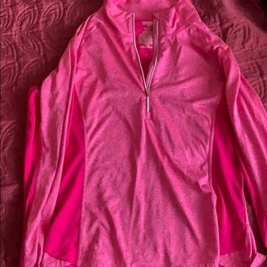 Pink jacket.